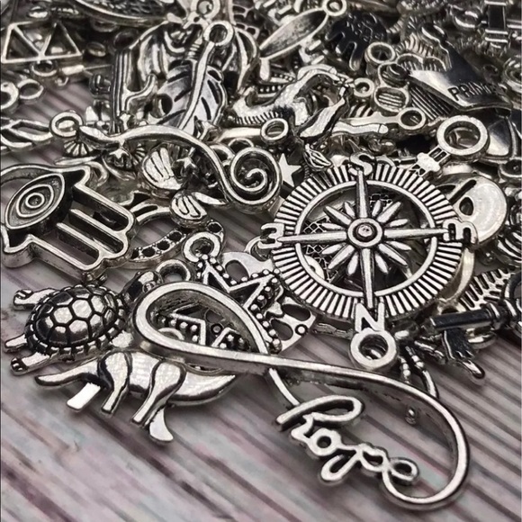 50pc Gold & Tibetan Silver Tone Charms Pendants DIY Jewelry Making Crafting Lot - Picture 12 of 16